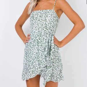 Princess Polly Olive Garden Mini Dress White/Green